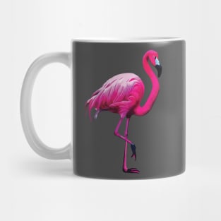 Pink Flamingo on Grey Mug